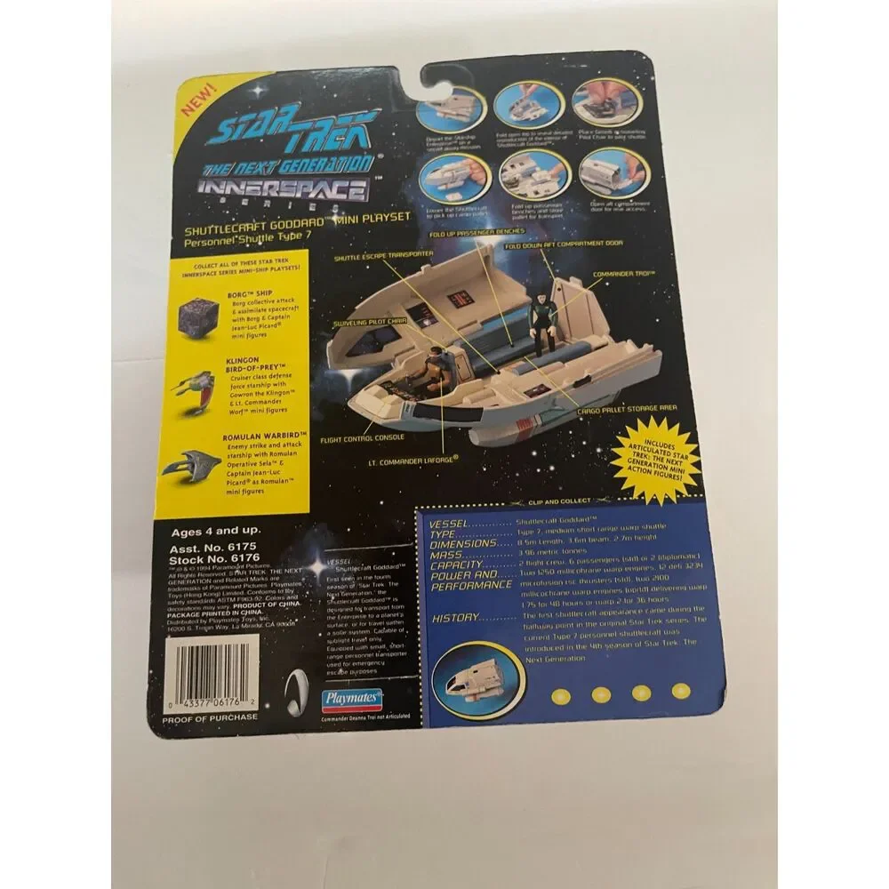 Star Trek Innerspace Series Shuttlecraft Goodard Mini Playset Playmates 90s Y2K